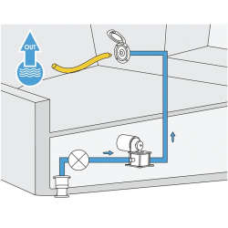 Case W/Sea Water Outlet, W/Lid, Elbow Conn. White