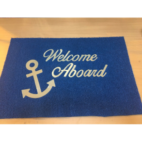 Mtte Welcome on board med bagside, pvc - bl - 60 X 90cm