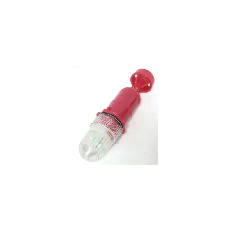 Flashing LED light with photocell, Torpedo 8, white colour, 2 x battery size D