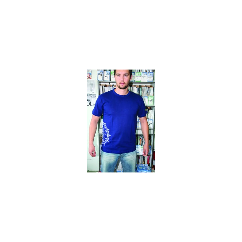 T-shirt, XS, Navy Blue, Crewman, ""Boat Wheel""