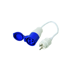 Adapter-Kabel Cee,Hun 16a & Schuko Han 16a, 220-240v, 45cm Kable, Bl