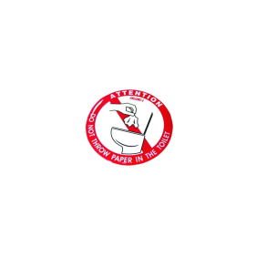 Silicone Sticker 80mm - 'No paper in the toilet'