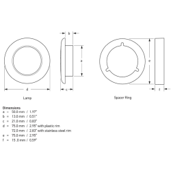 HELLA MARINE Slimline round courtesy lamps, round, white plastic, 12V DC, warm white