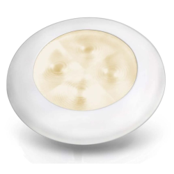 HELLA MARINE Slimline round courtesy lamps, round, white plastic, 12V DC, warm white