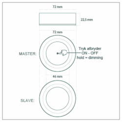 Casolux Malou Receiver Surface rustfri-poleret 2x3W rd/hvid 10-32V 72mm H22,5mm