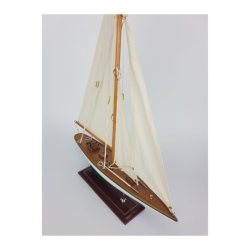 Modelskib J-Class 36x52 cm - Bl/Brun eller Hvid/Grn