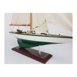 Modelskib J-Class 36x52 cm - Bl/Brun eller Hvid/Grn