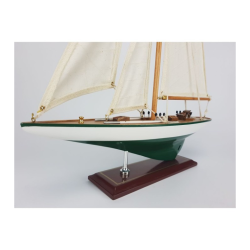 Modelskib J-Class 36x52 cm - Bl/Brun eller Hvid/Grn