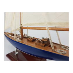 Modelskib J-Class 36x52 cm - Bl/Brun eller Hvid/Grn