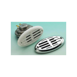 Horn Indbygning 12v  Hvid/Crom