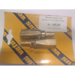 Straight brass hose connector for nylon hose ? 8 x 12 mm (HH