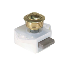 Skabsls messing 16mm med lille hvid ls