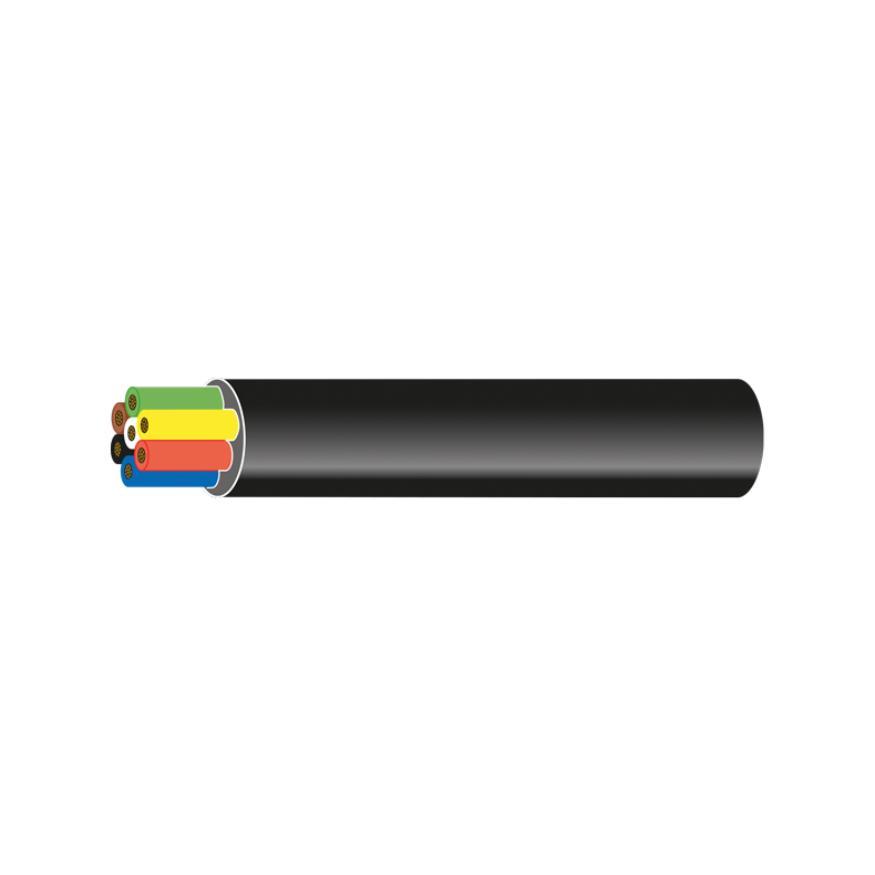 Trailerkabel 7 leddet, 6x1mm2 + 1x2mm2 (sort) 100m