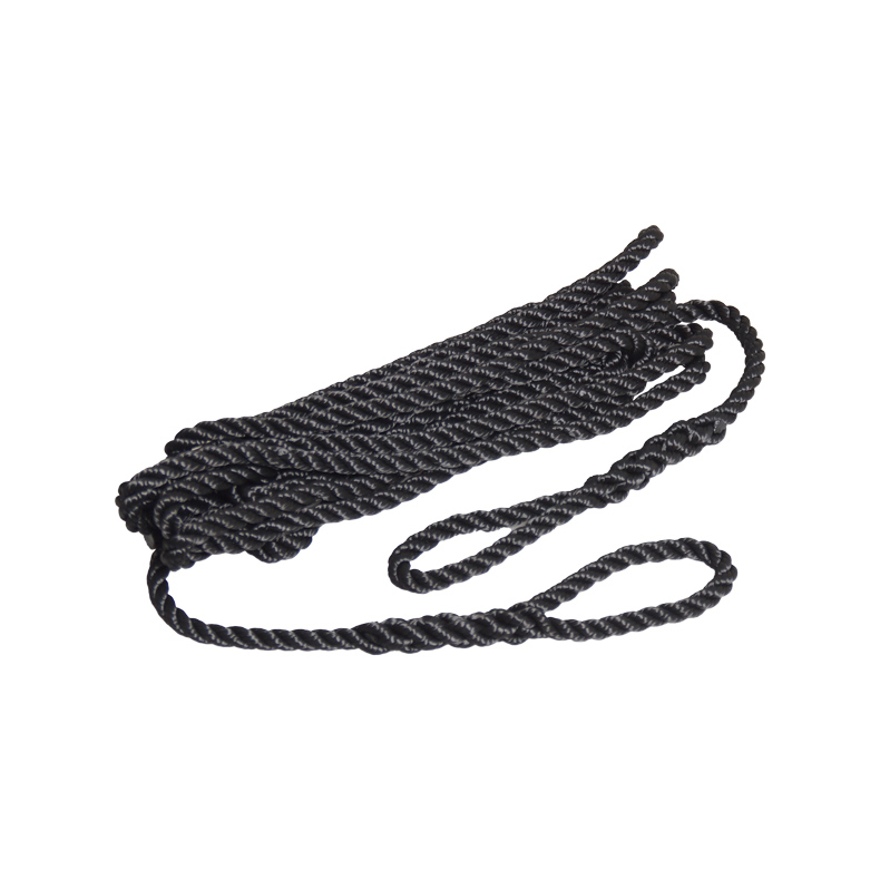 Robline fendertov 3-slået, sort Robline fenderline sort 3-slået 2pak 8mm x 2m