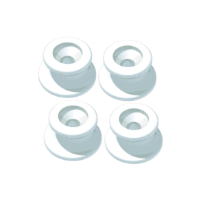 Unimer Kalechefste hvid 25mm, h. 13mm med skruer 4-pak