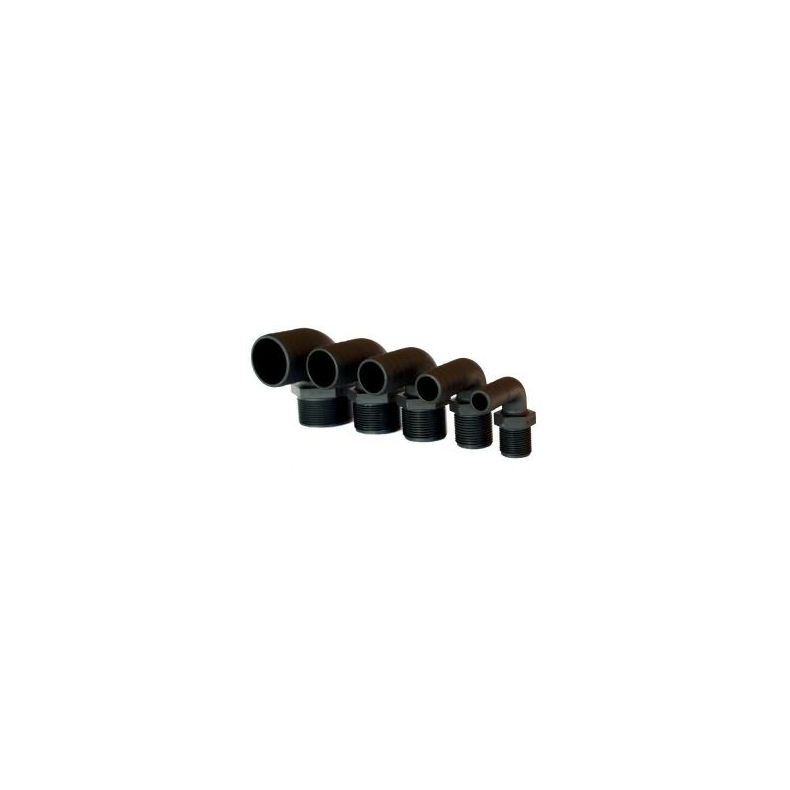 Slangestuds 90* udv. gevind komposit Trudesign Slangestuds 90 komposit sort 1 1/4" 38mm