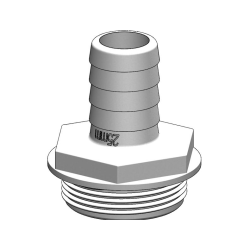 SLANGESTUDS 1 1/2" HVID, TIL TRUDESIGN Y-VENTIL