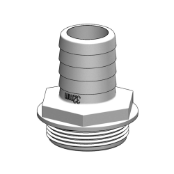 SLANGESTUDS 1 1/2" HVID, TIL TRUDESIGN Y-VENTIL