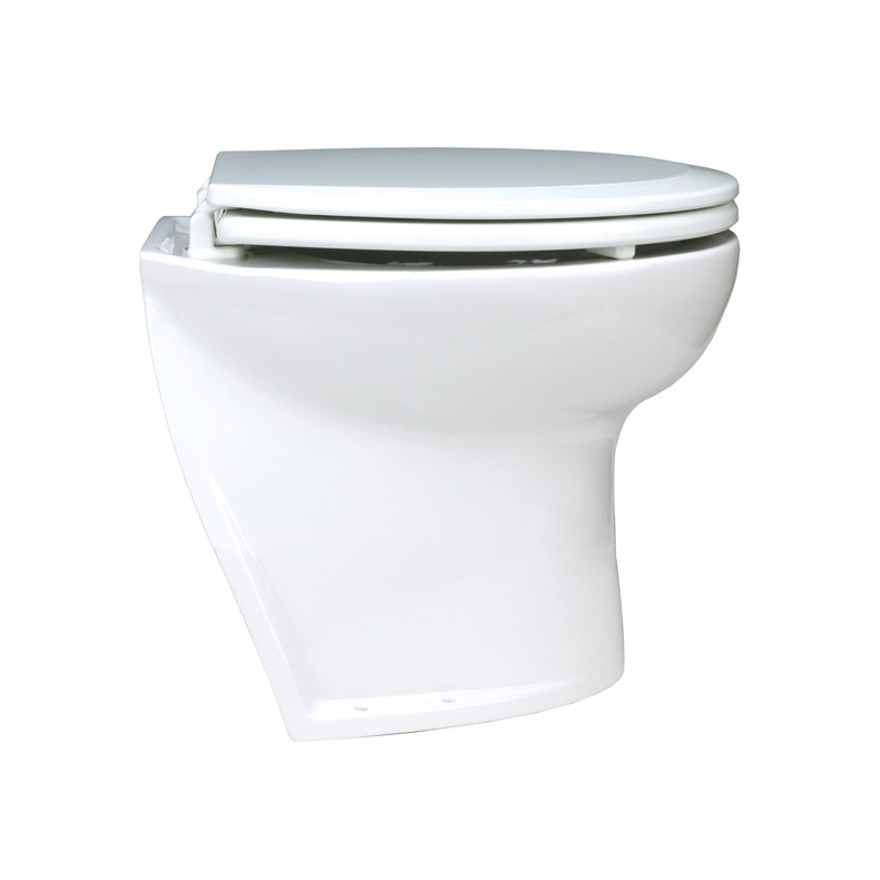 Jabsco deluxe lige bagkant m/soft close Jabsco deluxe 14" lige bagkant 12V ferskvand m/soft close