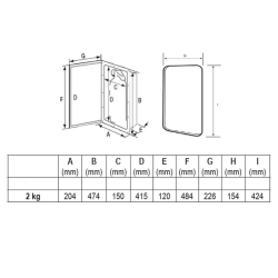 Nuova rade hvid 2 kg ildslukker beholder med transparant dr