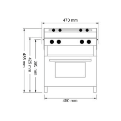 Pacific 4500 gaskomfur med ovn, 2 blus og EL-tnding