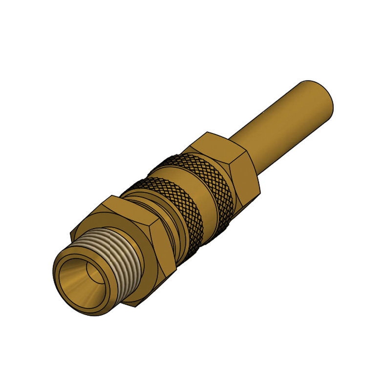 Gas quick kobling Ø8mm rør - 1/4" han gevind blister