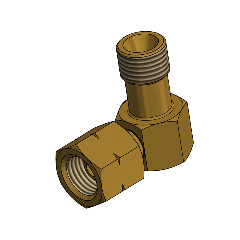 90 vinklet gasfitting " til regulator afgang blister