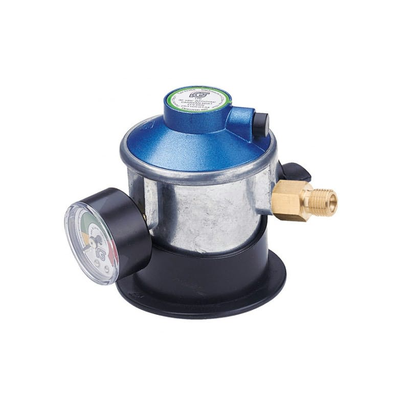Gas regulator Jumpo click on med manometer og 1/4" gevind