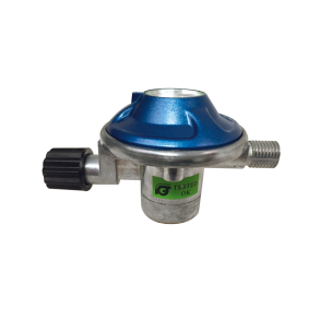 Gas regulator til engangs gasdser med gevind
