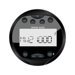 Rund Marineradio Sort Med Bluetooth, Hul 85mm