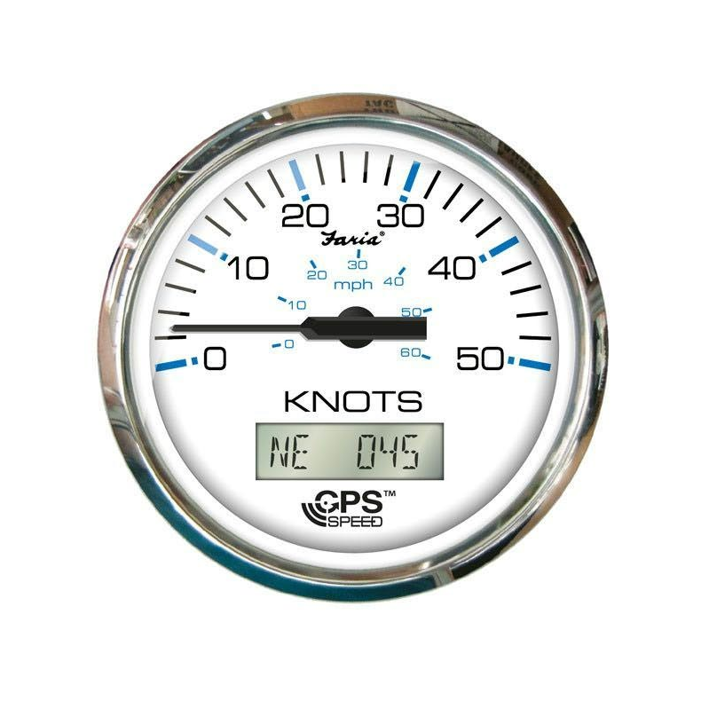Faria Gps Speed 50knob Chesapeak White