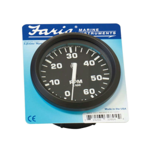 Faria Omdrejningstller i/o 0-6000 sort