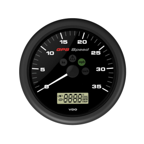 Vdo Gps Speed 0-35knob, 12v Med Lcd Display, Sort 110mm