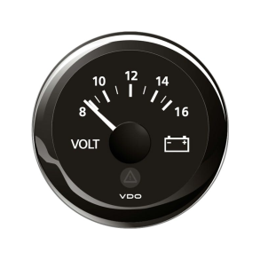 Vdo Voltmeter 12v, Sort 52mm