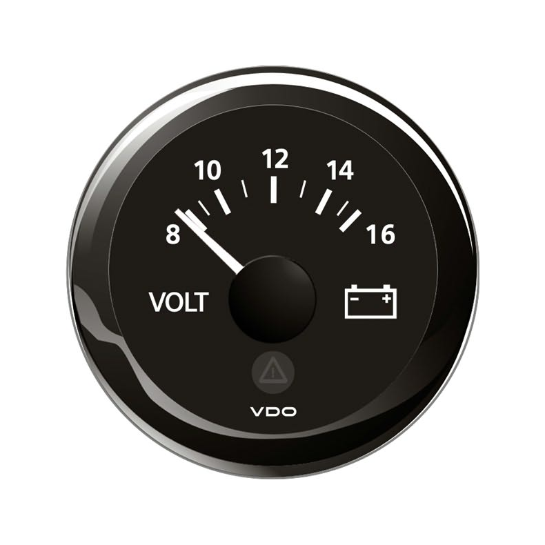 Vdo Voltmeter 12v, Sort Ø52mm