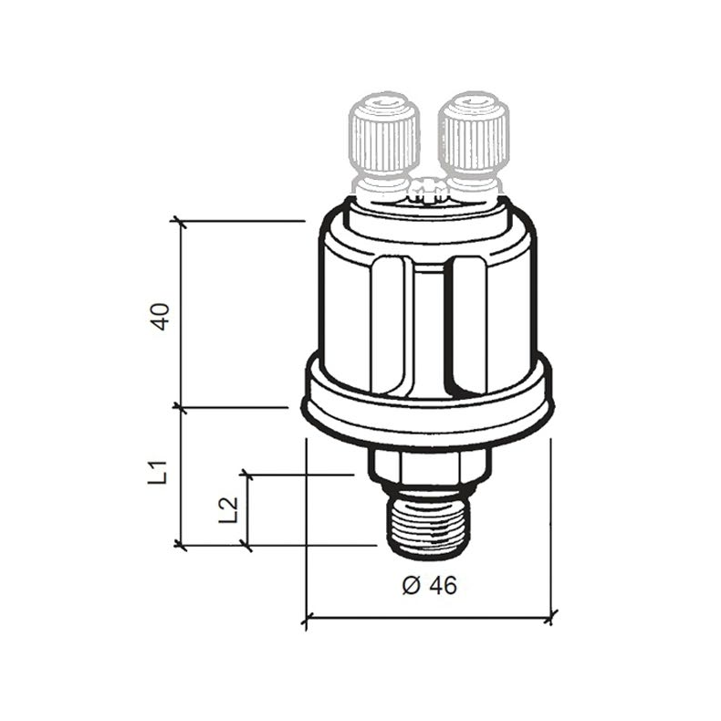 Vdo Sensor Olie Tryk 5 Bar, Isoleret(2polet) 1/8""-27nptf