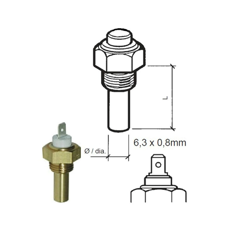Vdo Sensor Temp Klvand, 6-24v, 3/8""-18nptf