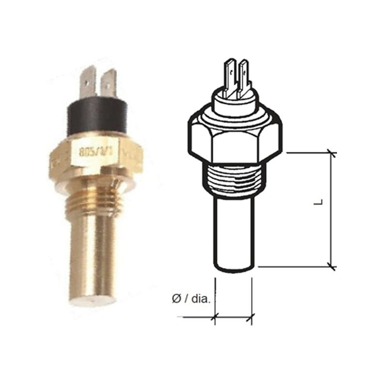 Vdo Sensor Temp Klvand, 6-24v, Isoleret(2pol), 1/2""-14nptf