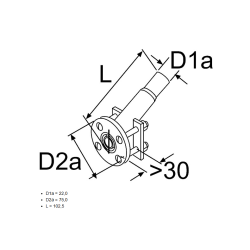 Webasto skroggennemfring vinklet 22mm tilslutning