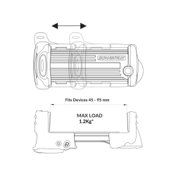 Scanstrut Smart mobil klemme holder 45-95mm