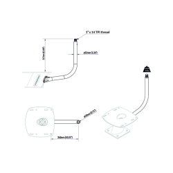 ScanStrut PowerTower stang GPS & VHF holder 1"x14 gevind