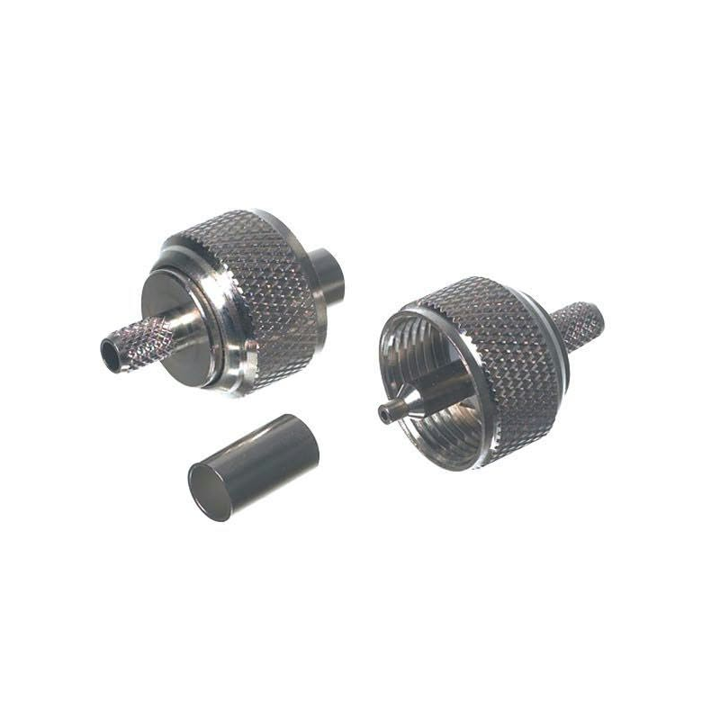 VHF stik PL259 til 6mm kabel (RG58) - crimpning
