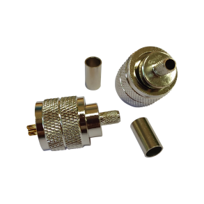 1852 VHF stik PL259 til 6mm kabel, crimp/lodning, 2-pak