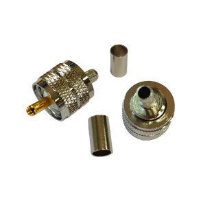 1852 VHF stik PL259 til RG8X kabel, crimp/lodning, 2-pak