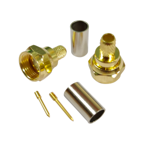 1852 F hanstik til 6mm kabel (RG58), guldbelagt, crimp 2-pak