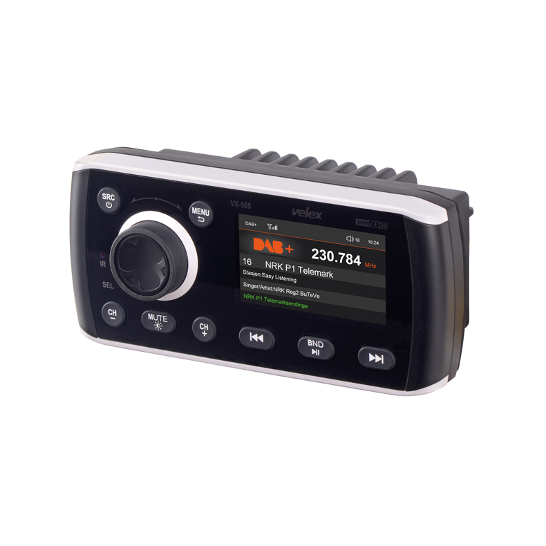 Velex Marine radio DAB+/FM, bluetooth, fjernbetjenning 4x45W