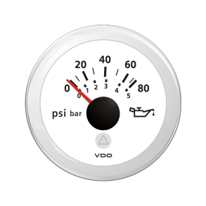 Vdo olietryksmler 0-5bar, hvid 52mm