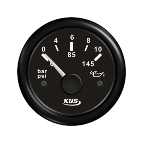 Kus olietryk sort 0-10bar, 10-184 & 240-33ohm, 12/24v