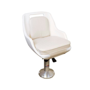 Stols�t admiral med hvid hynde, justerbar h�jde & svirvel