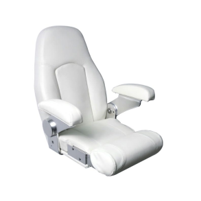 ESM Royal styrestol hvid med flip up puf og armln